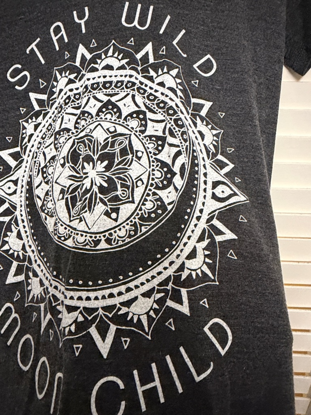 Mighty Fine Women's Charcoal Gray 'Stay Wild Moon Child' Graphic Tee - Picture 3 of 4